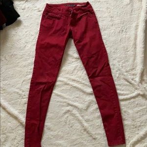 Red skinny jeans